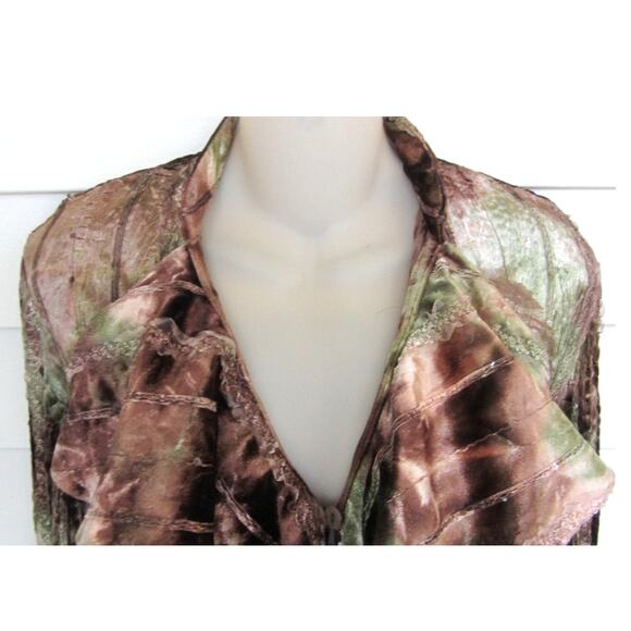 Whimsigoth Fairycore Lace & Velvet Jabot Blouse - Picture 5 of 6